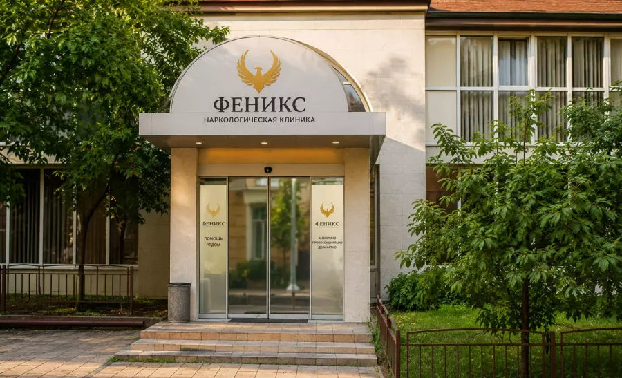 Вход в наркологическую клинику «Феникс» в Чехове